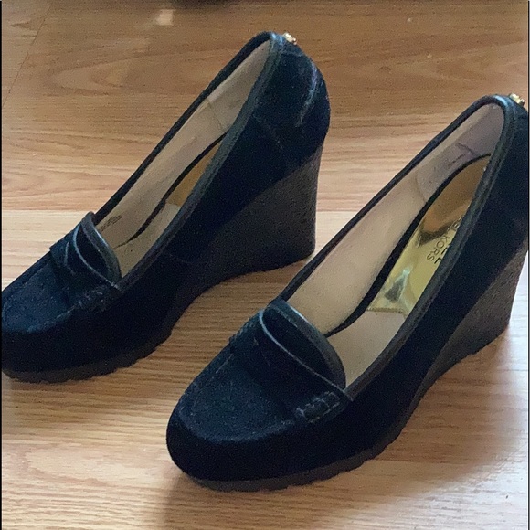 MICHAEL Michael Kors | Shoes | Michael Michael Kors Black Suede Rory Loafer  Wedge | Poshmark